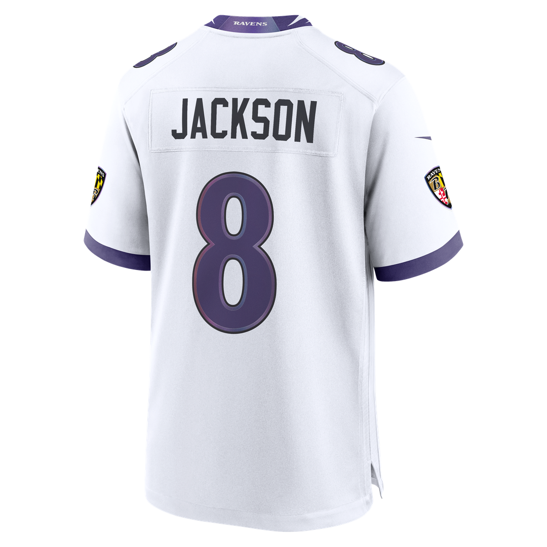 Men's Baltimore Ravens Lamar Jackson Nike White Game Jersey