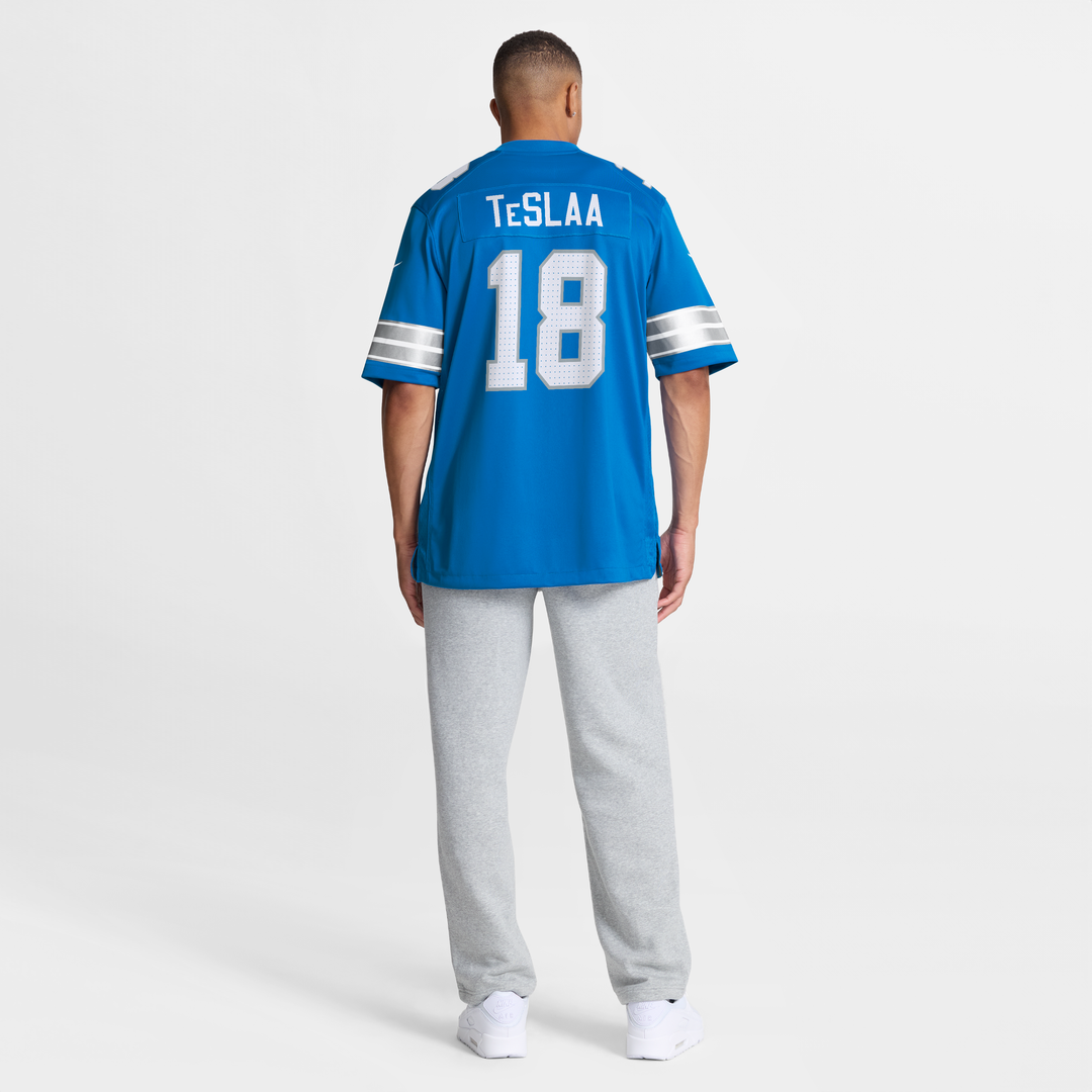 Men's Detroit Lions Isaac TeSlaa Nike Blue Game Player Jersey