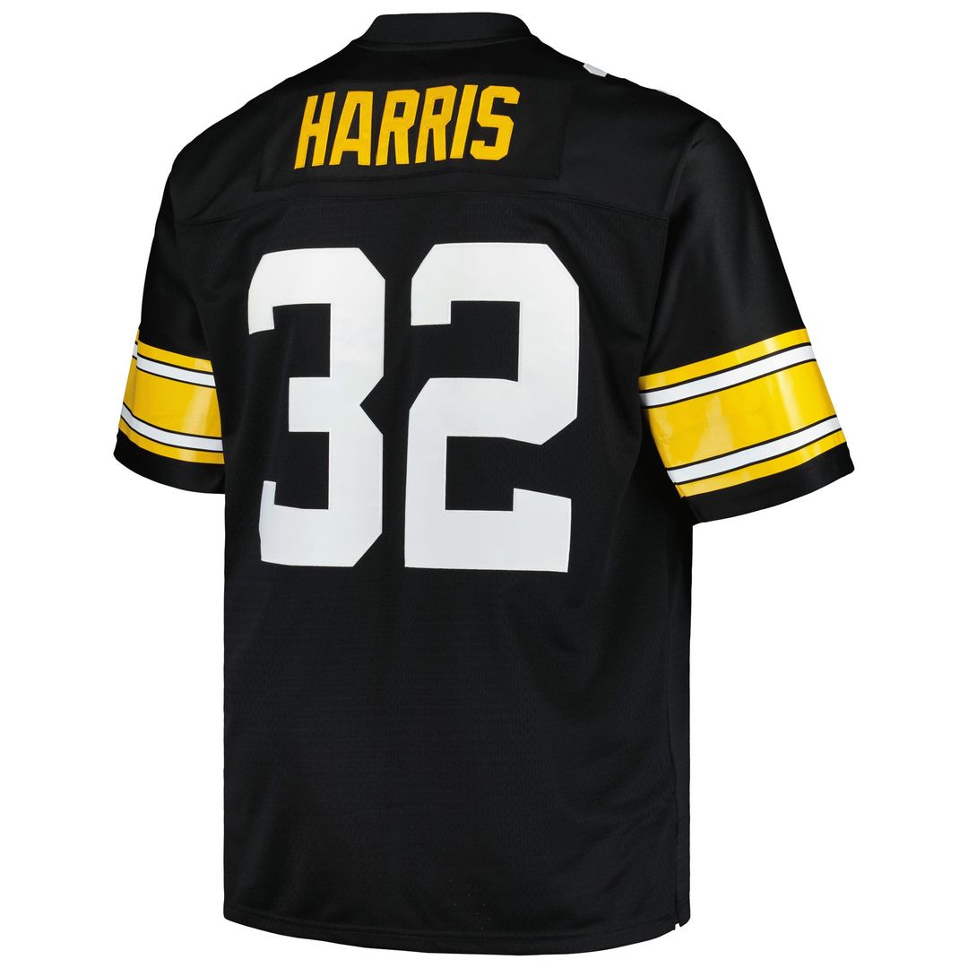 Men's Pittsburgh Steelers Franco Harris Mitchell & Ness Black Big & Tall 1976 Legacy Retired Player Jersey