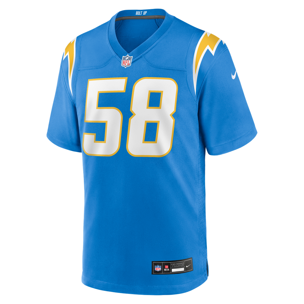 Men's Los Angeles Chargers Tae Crowder Nike Powder Blue Team Game Jersey