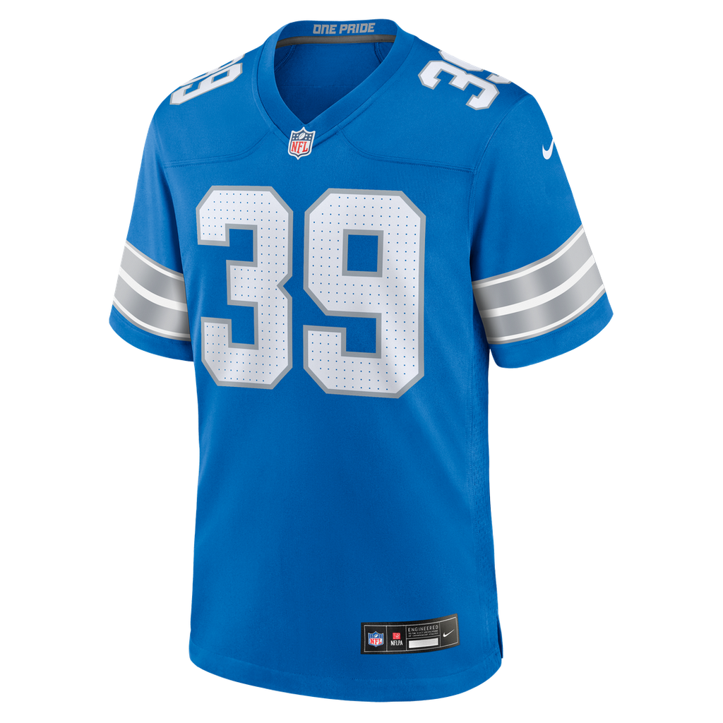 Men's Detroit Lions Jake Bates Nike  Blue Team Game Jersey