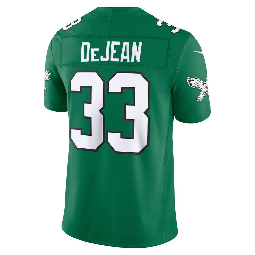 Men's Philadelphia Eagles Cooper DeJean Nike Kelly Green Alternate Vapor F.U.S.E. Stitched Limited Jersey