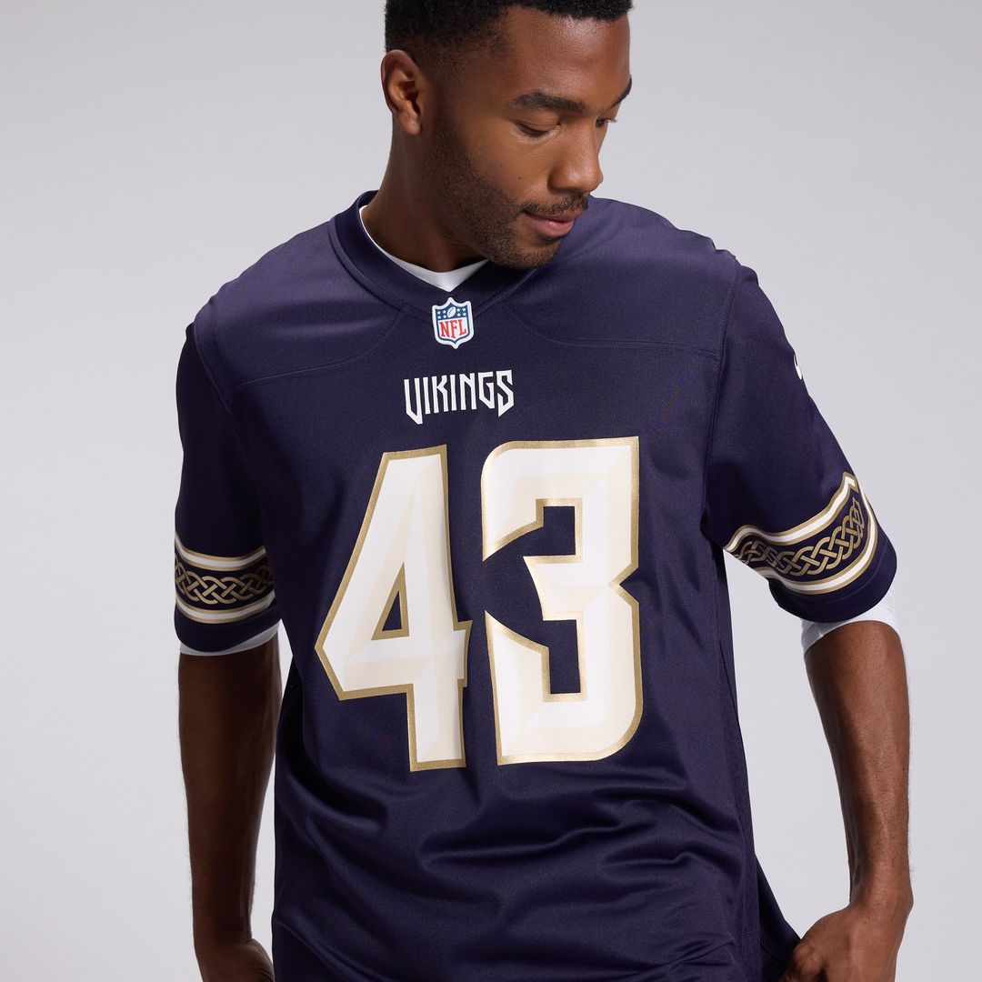 Men's Minnesota Vikings Andrew Van Ginkel Nike Purple 2026 Rivalries Collection Game Jersey
