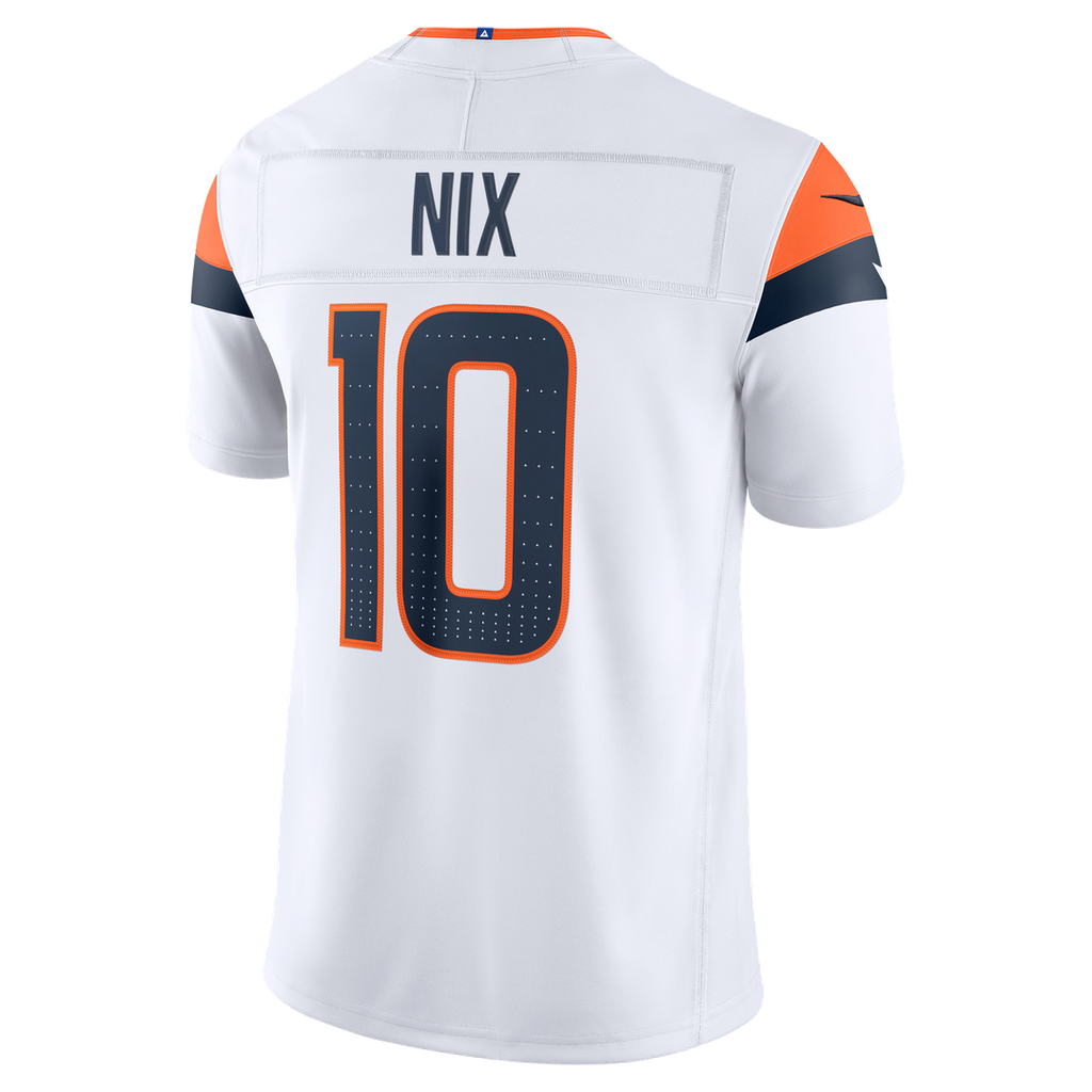 Men's Denver Broncos Bo Nix Nike White Vapor F.U.S.E. Stitched Limited Jersey