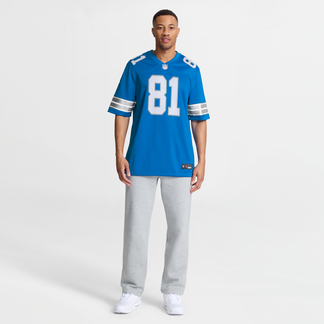 Men's Detroit Lions Calvin Johnson Nike  Blue Team Retired Game Jersey