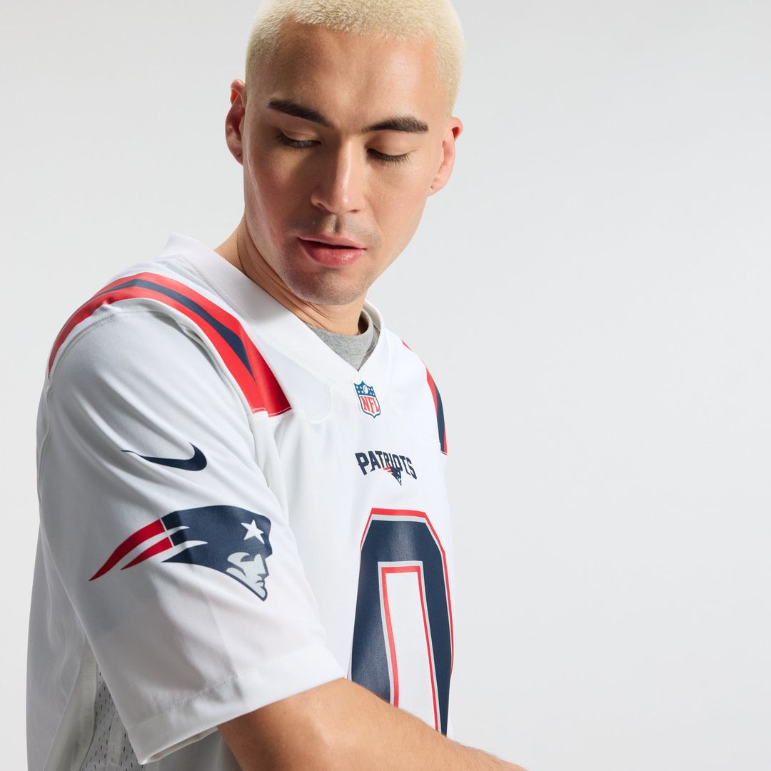 Men's New England Patriots Christian Gonzalez Nike  Navy Team Game Jersey