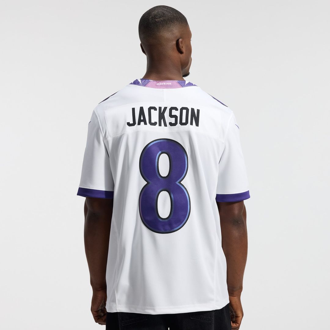 Men's Baltimore Ravens Lamar Jackson Nike White Vapor F.U.S.E. Stitched Limited Jersey