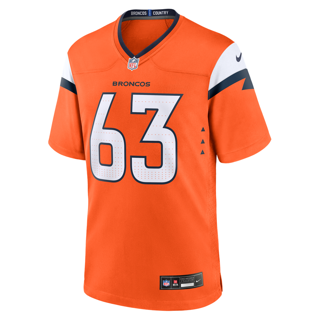 Men's Denver Broncos Alex Palczewski Nike  Orange Team Game Jersey