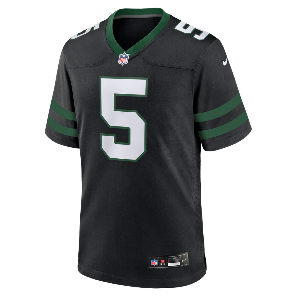 Men's New York Jets Garrett Wilson Nike Legacy Black Alternate Game Jersey