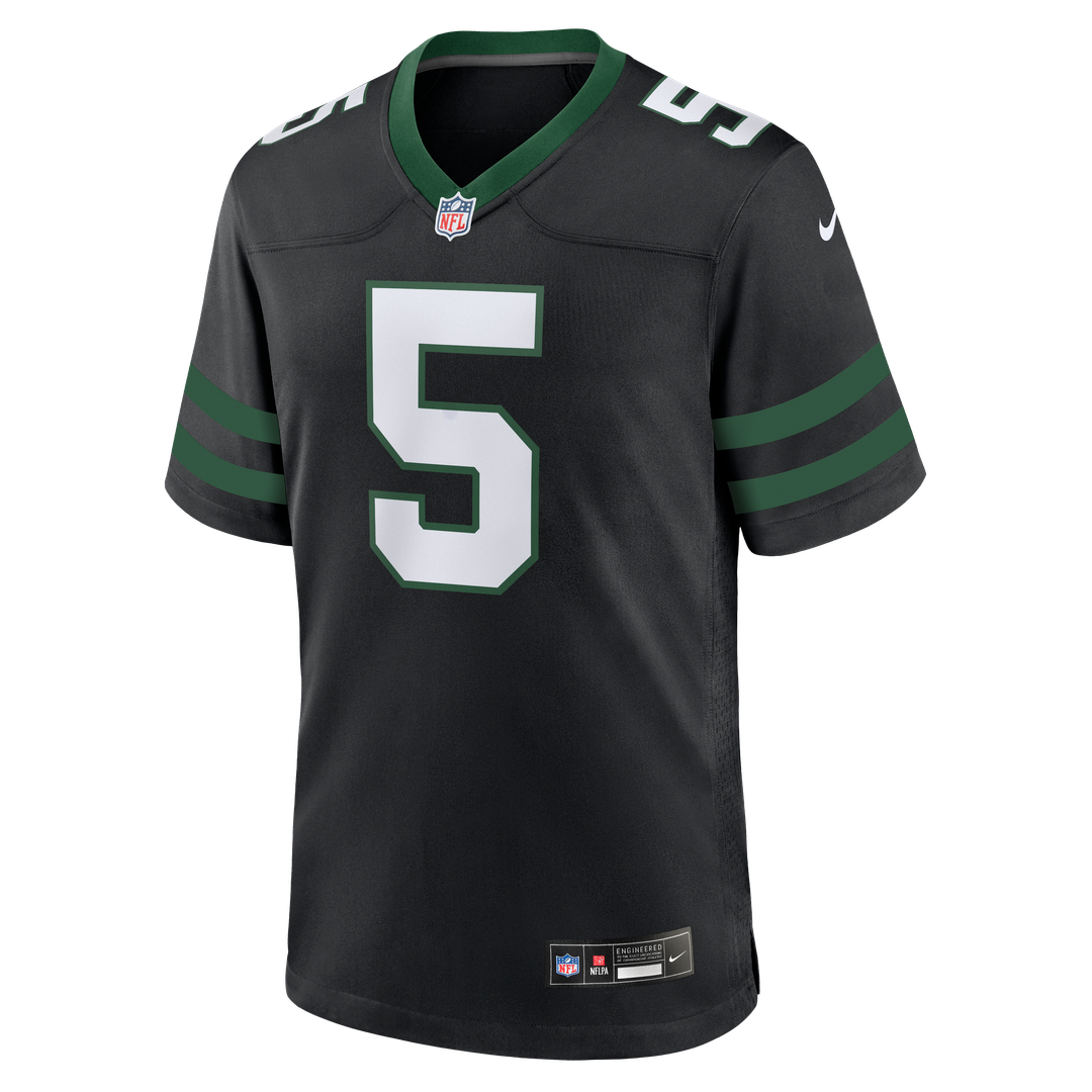 Men's New York Jets Garrett Wilson Nike Legacy Black Alternate Game Jersey