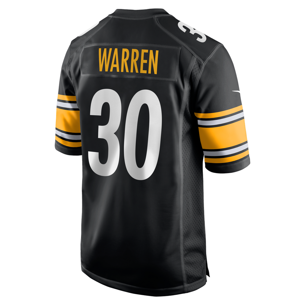 Men's Pittsburgh Steelers Jaylen Warren Nike Black Game Player Jersey