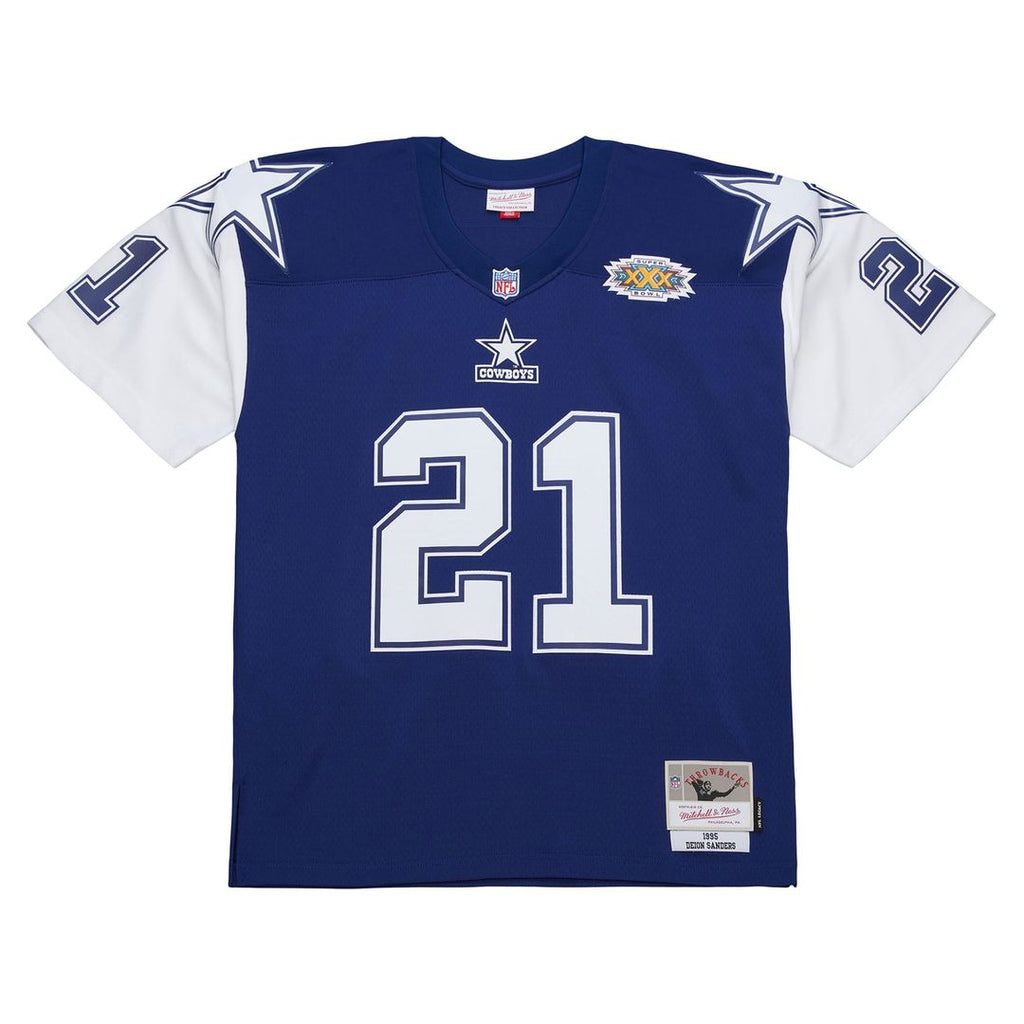 Men's Dallas Cowboys Deion Sanders Mitchell & Ness Navy 1995 Legacy Replica Jersey