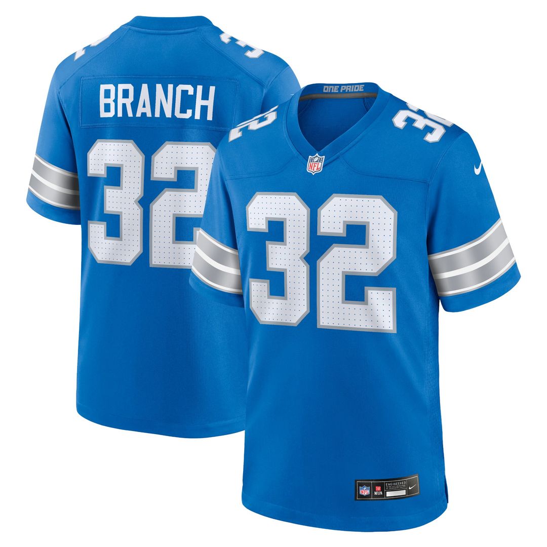 Men's Detroit Lions Brian Branch Nike  White White Game Jersey