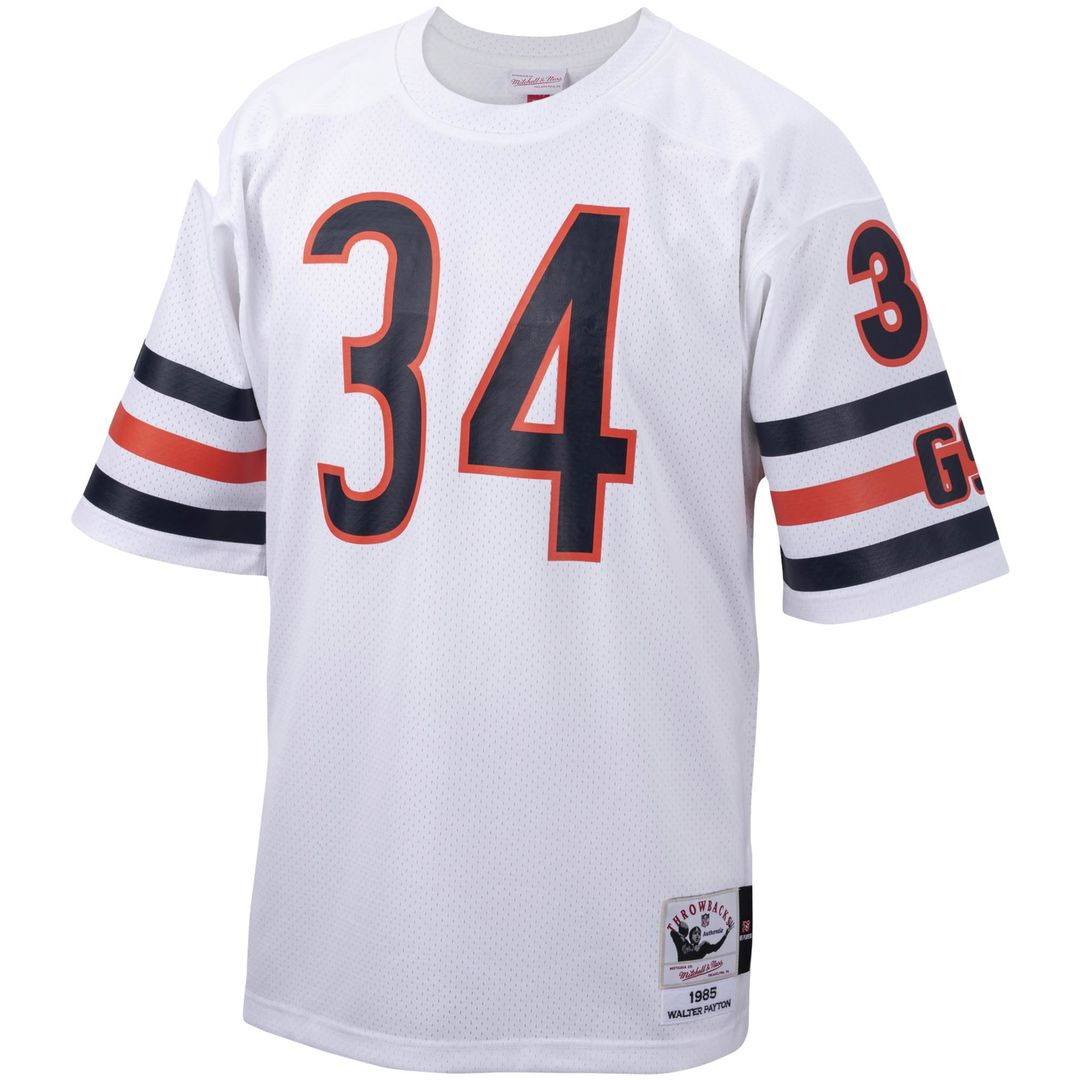 Men's Chicago Bears 1985 Walter Payton Mitchell & Ness White Authentic Throwback Retired Player Jersey