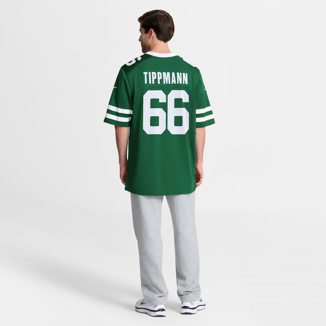 Men's New York Jets Joe Tippmann Nike Legacy Green Team Game Jersey
