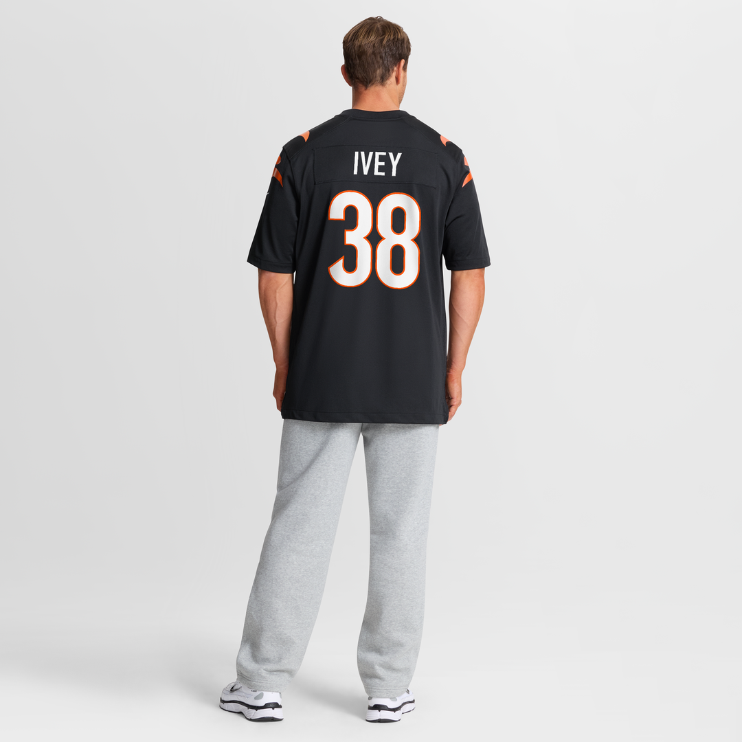 Men's Cincinnati Bengals DJ Ivey Nike  Black Team Game Jersey