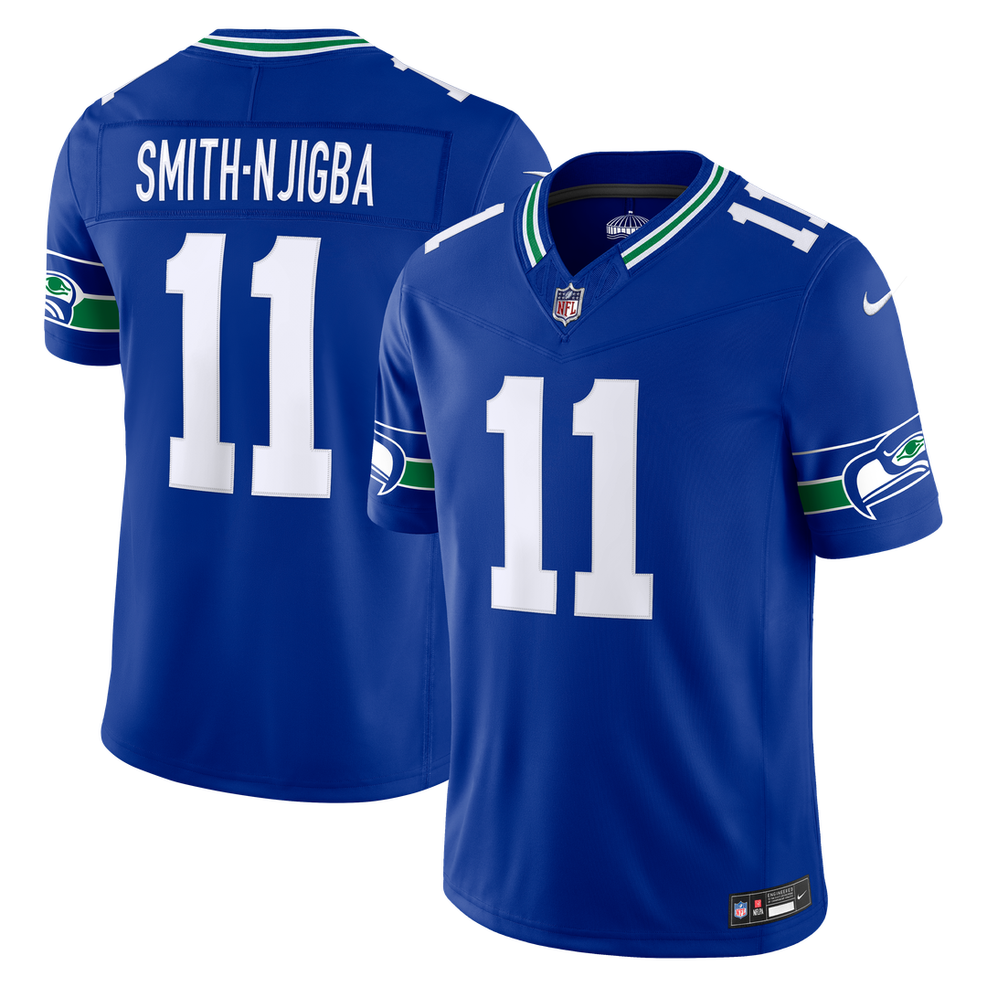 Men's Seattle Seahawks Jaxon Smith-Njigba Nike White Vapor F.U.S.E. Stitched Limited Jersey