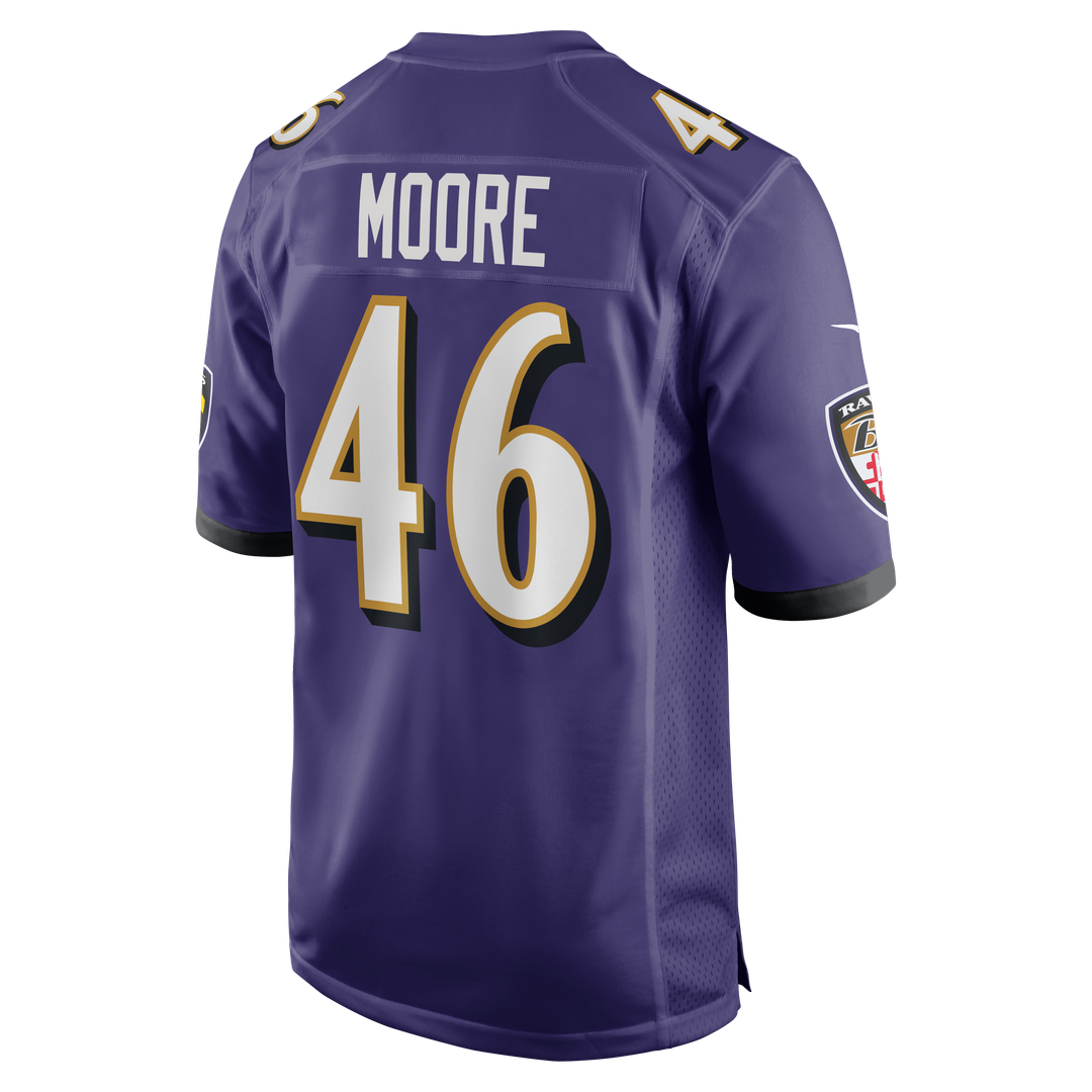 Men's Baltimore Ravens Nick Moore Nike Purple Game Jersey