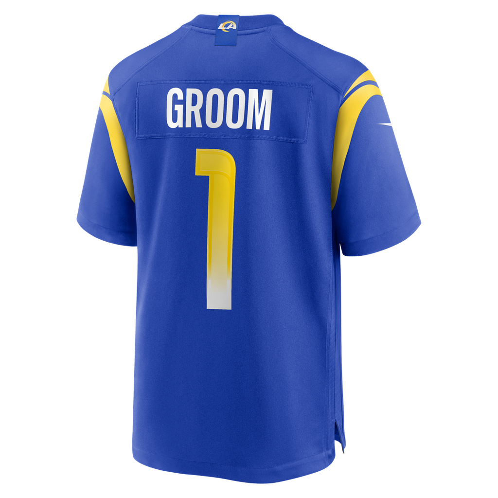 Men's Los Angeles Rams Number 1 Groom Nike Royal Game Jersey