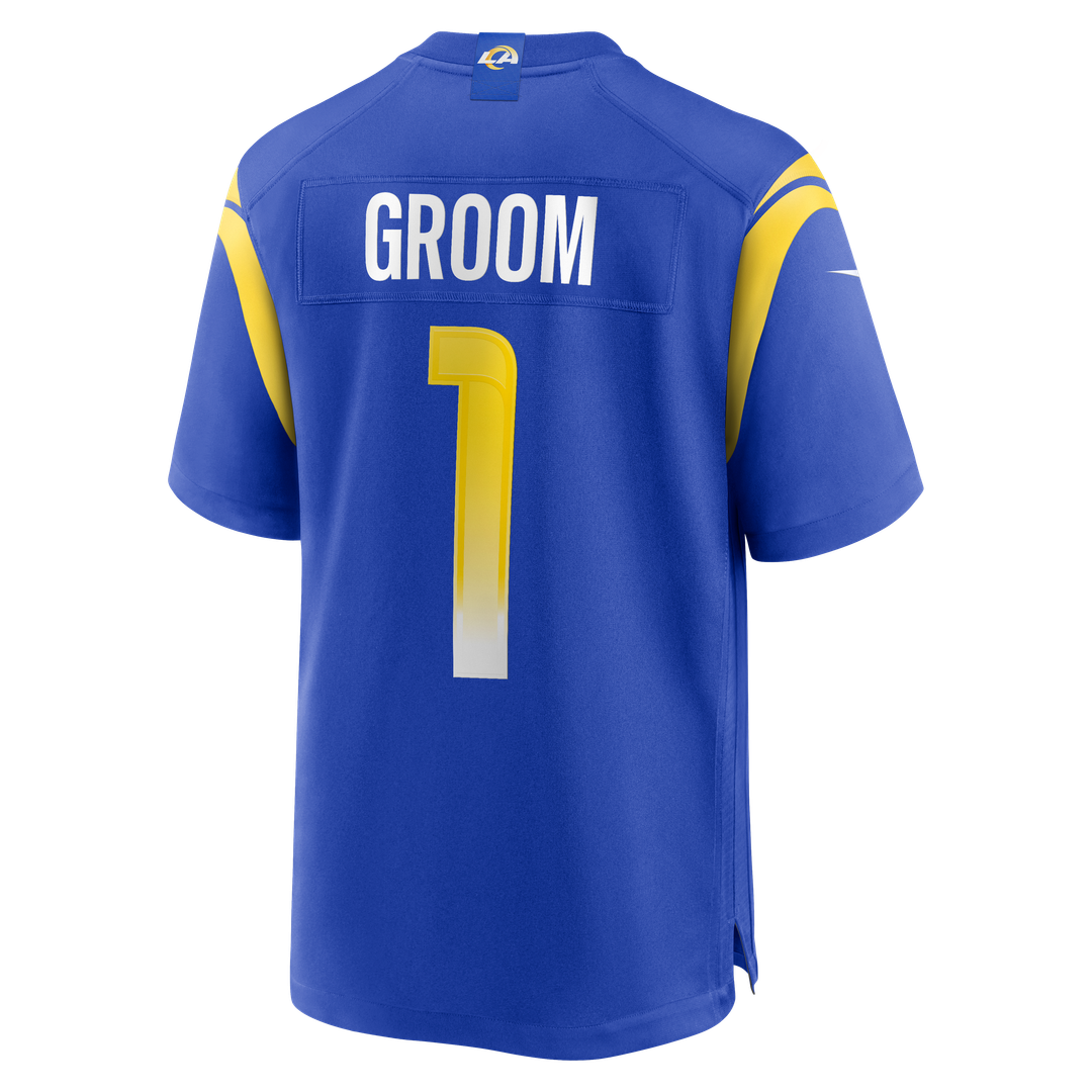 Men's Los Angeles Rams Number 1 Groom Nike Royal Game Jersey