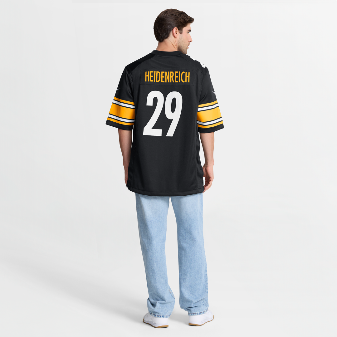 Men's Pittsburgh Steelers Eli Heidenreich Nike Black Team Game Jersey