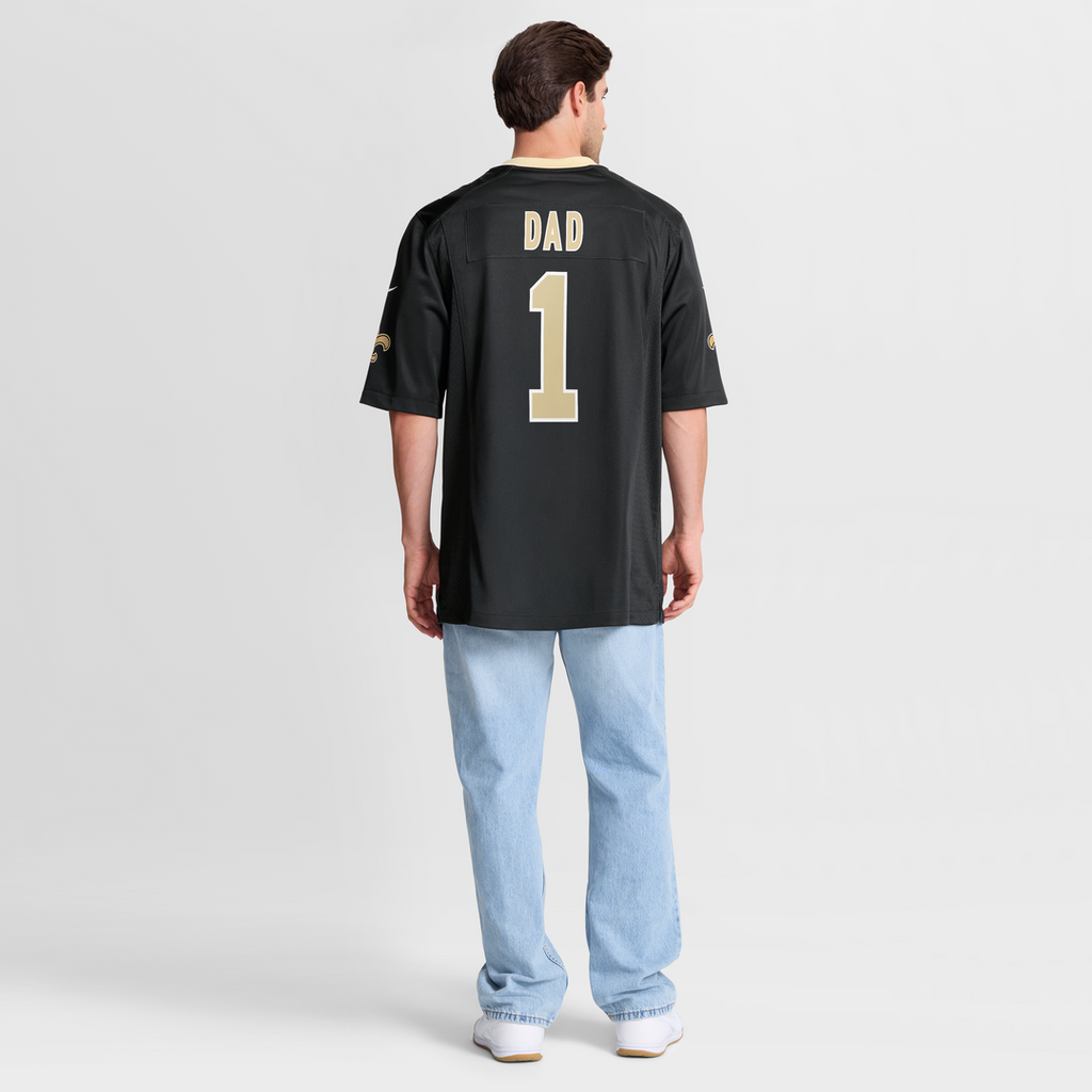 Men's New Orleans Saints Number 1 Dad Nike Black Game Jersey