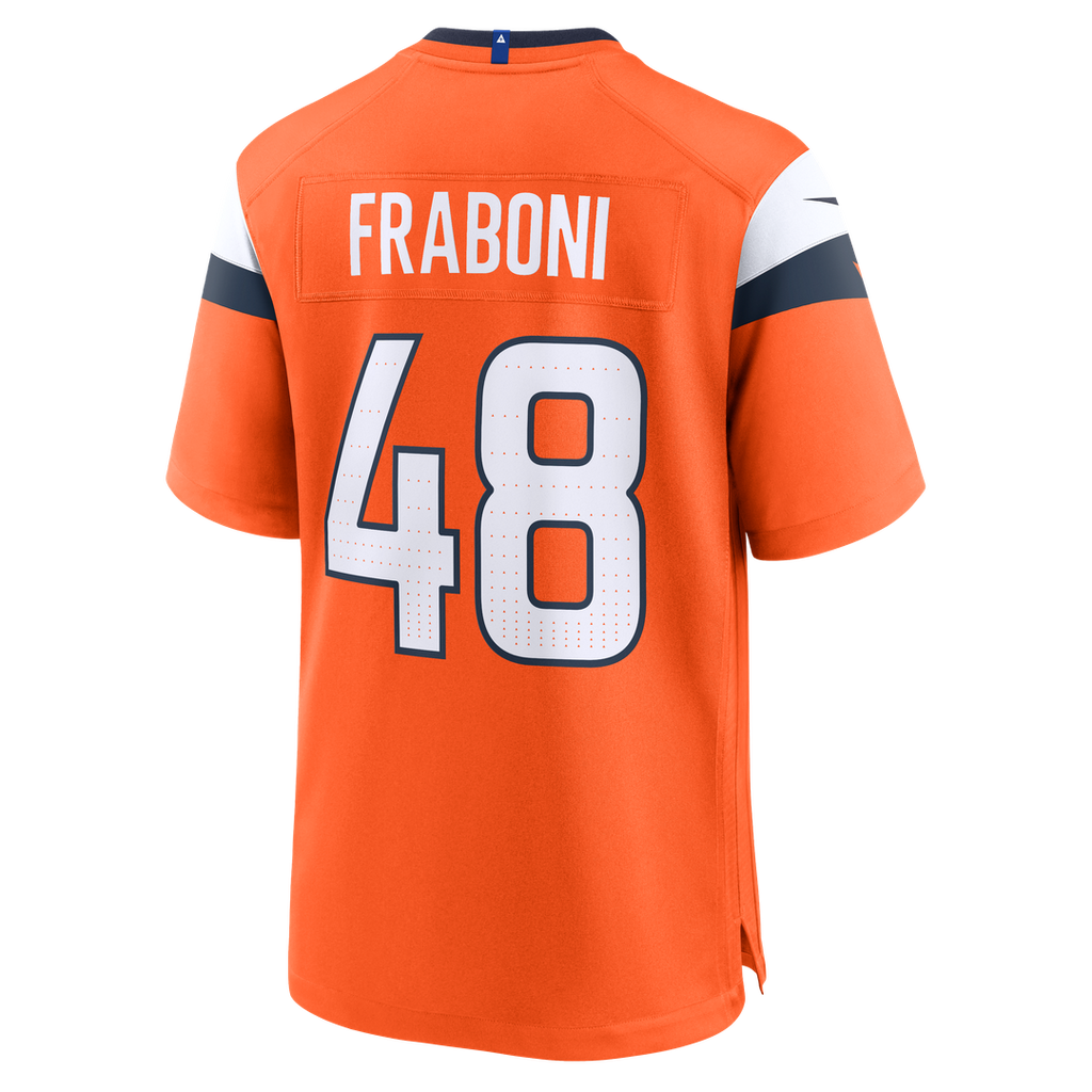 Men's Denver Broncos Mitchell Fraboni Nike  Orange Team Game Jersey