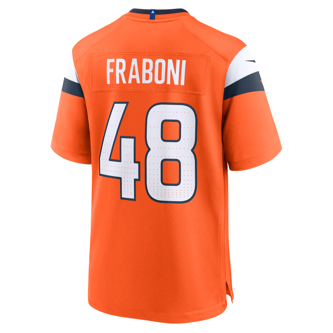Men's Denver Broncos Mitchell Fraboni Nike  Orange Team Game Jersey