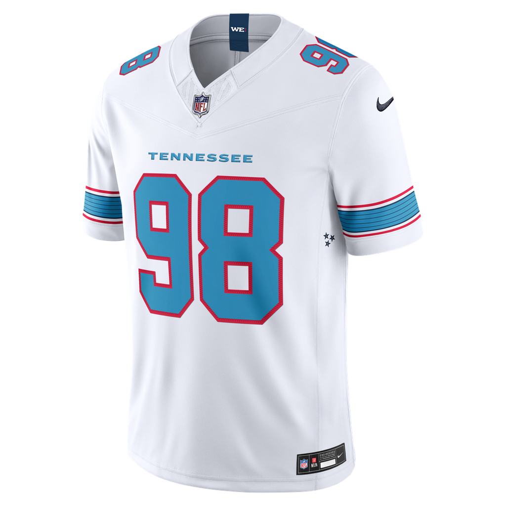 Men's Tennessee Titans Jeffery Simmons Nike White Vapor F.U.S.E. Stitched Limited Jersey
