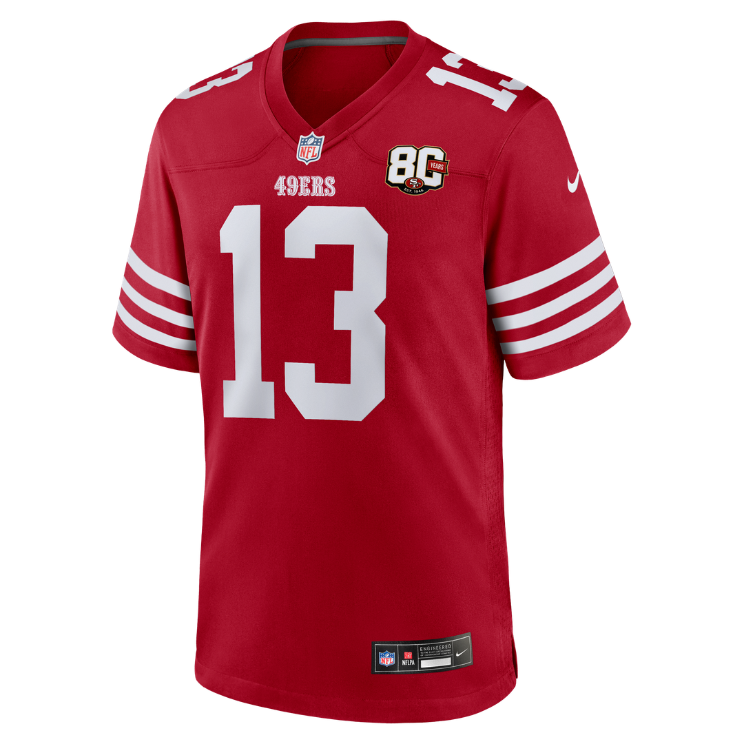 Men's San Francisco 49ers Brock Purdy Nike White 80th Anniversary Game Jersey