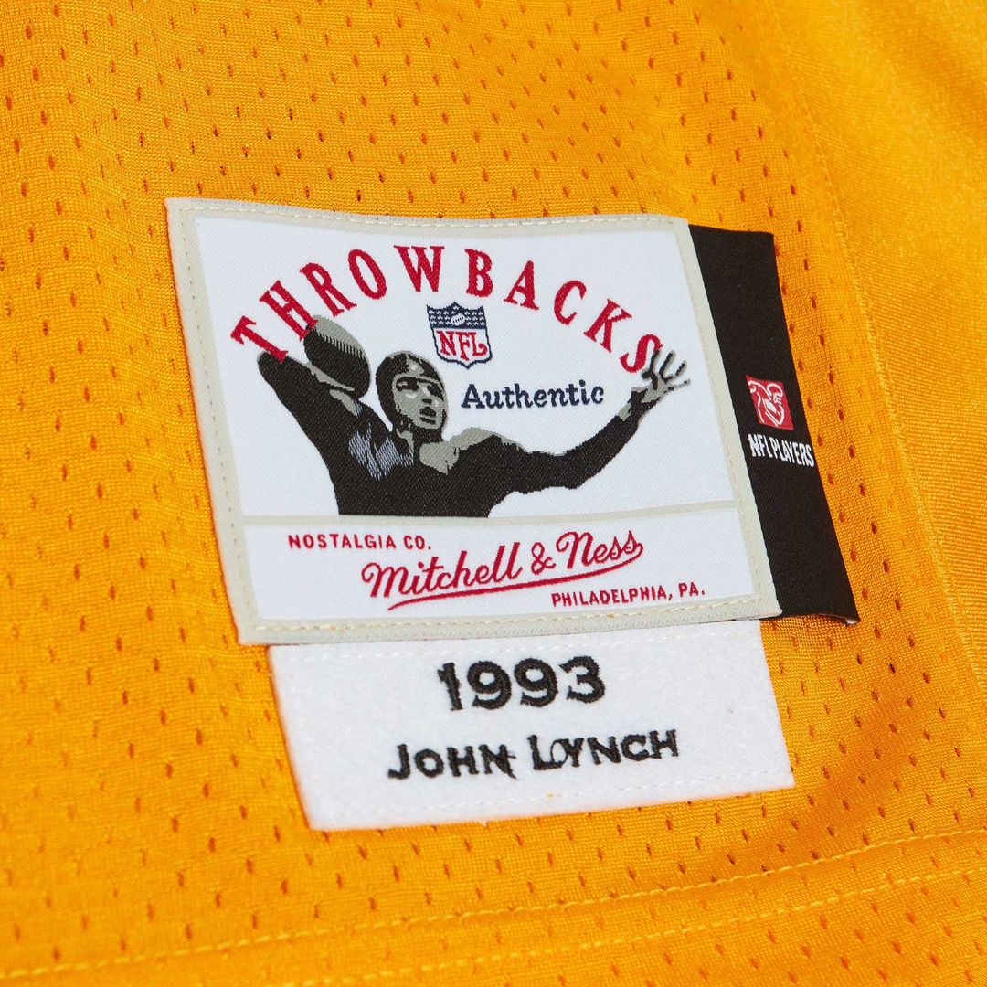 Men's Tampa Bay Buccaneers 1993 John Lynch Mitchell & Ness Orange Authentic Throwback Retired Player Jersey