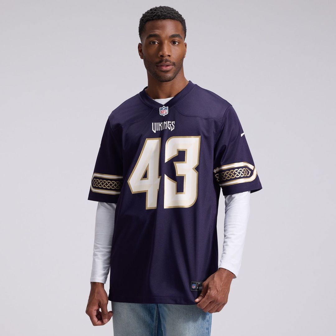 Men's Minnesota Vikings Andrew Van Ginkel Nike Purple 2026 Rivalries Collection Game Jersey
