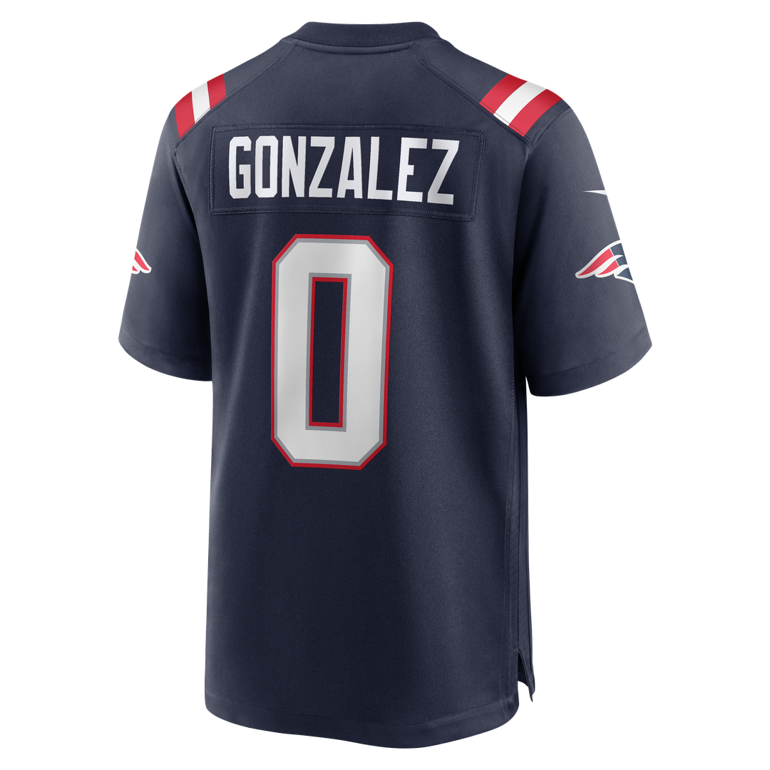Men's New England Patriots Christian Gonzalez Nike  Navy Team Game Jersey