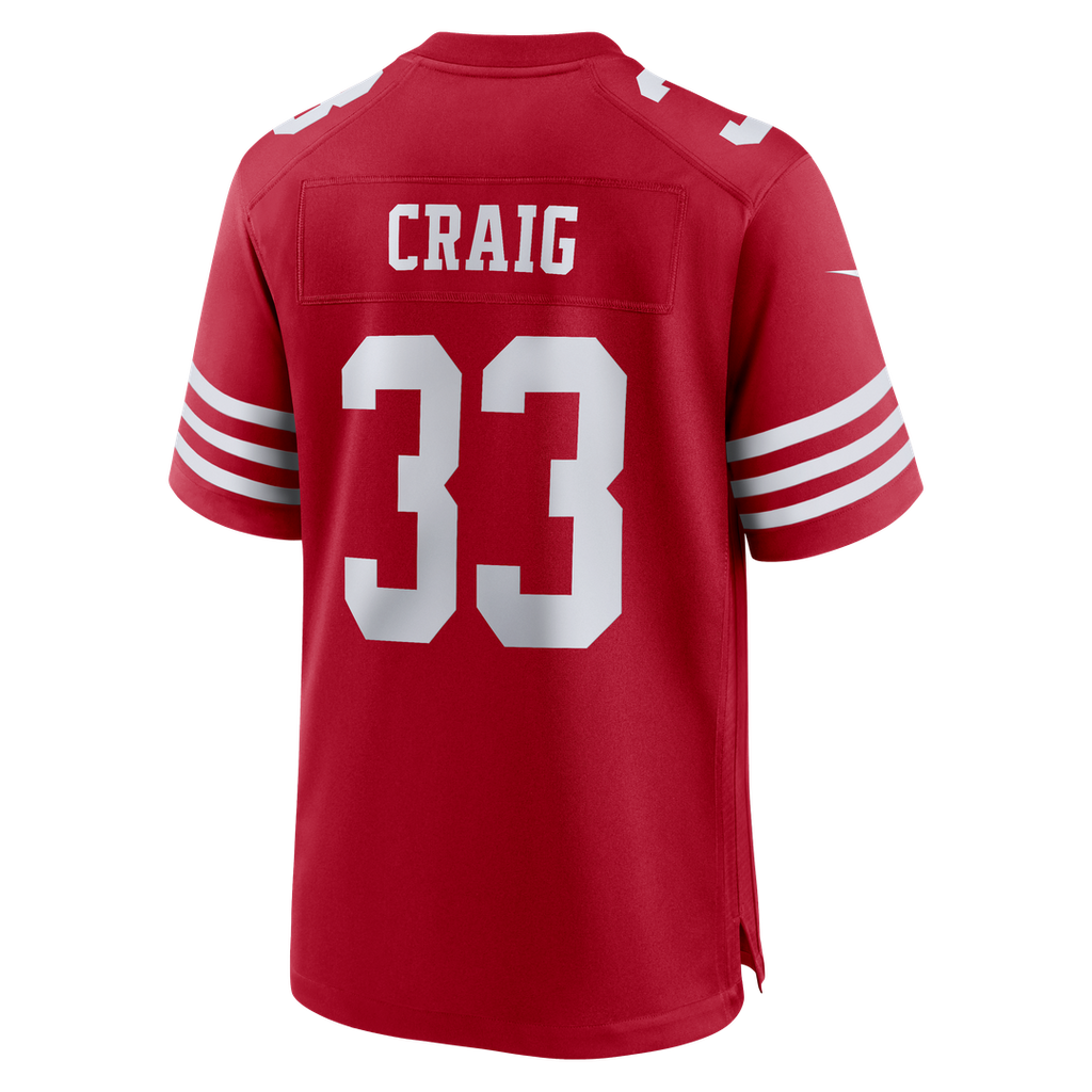 Men's San Francisco 49ers Roger Craig Nike Scarlet Team Retired Game Jersey