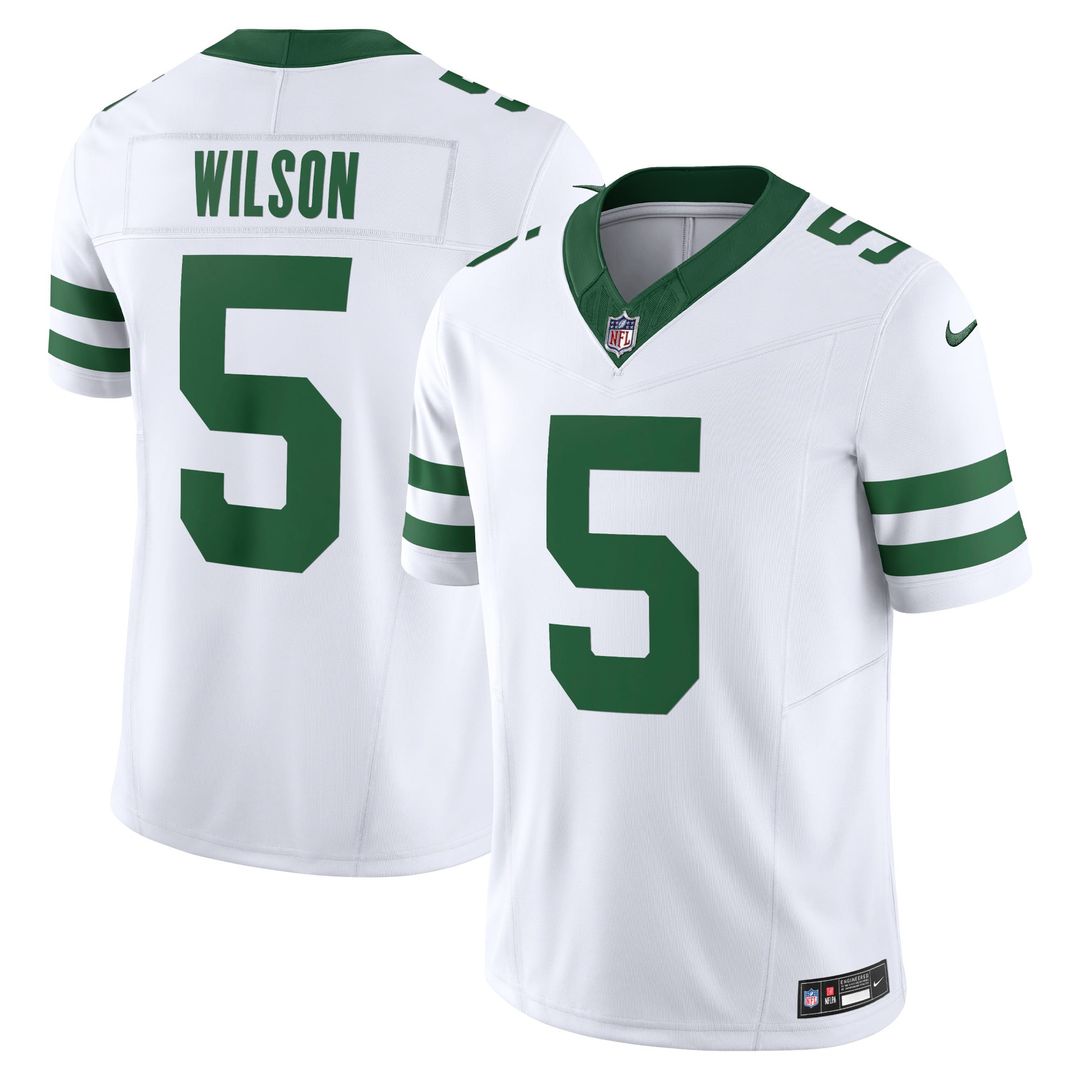 Men's New York Jets Garrett Wilson Nike Legacy Green Vapor F.U.S.E. Limited Jersey
