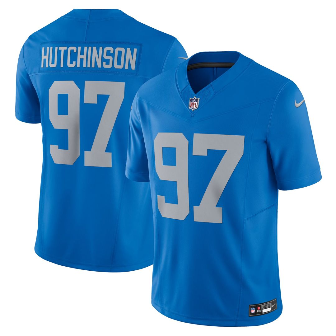 Men's Detroit Lions Aidan Hutchinson Nike Black 2nd Alternate Vapor F.U.S.E. Limited Jersey