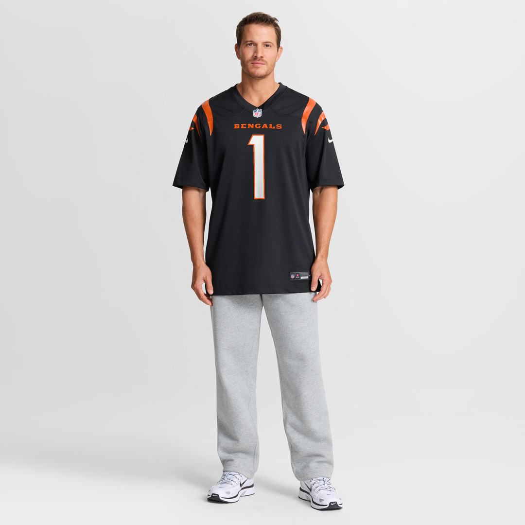Men's Cincinnati Bengals Number 1 Dad Nike Black Game Jersey