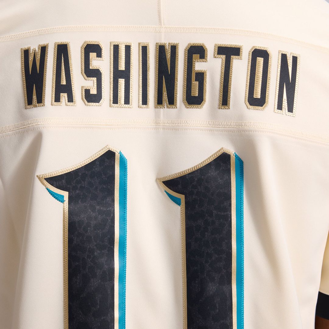 Men's Jacksonville Jaguars Parker Washington Nike Natural 2026 Rivalries Collection Stitched Limited Jersey