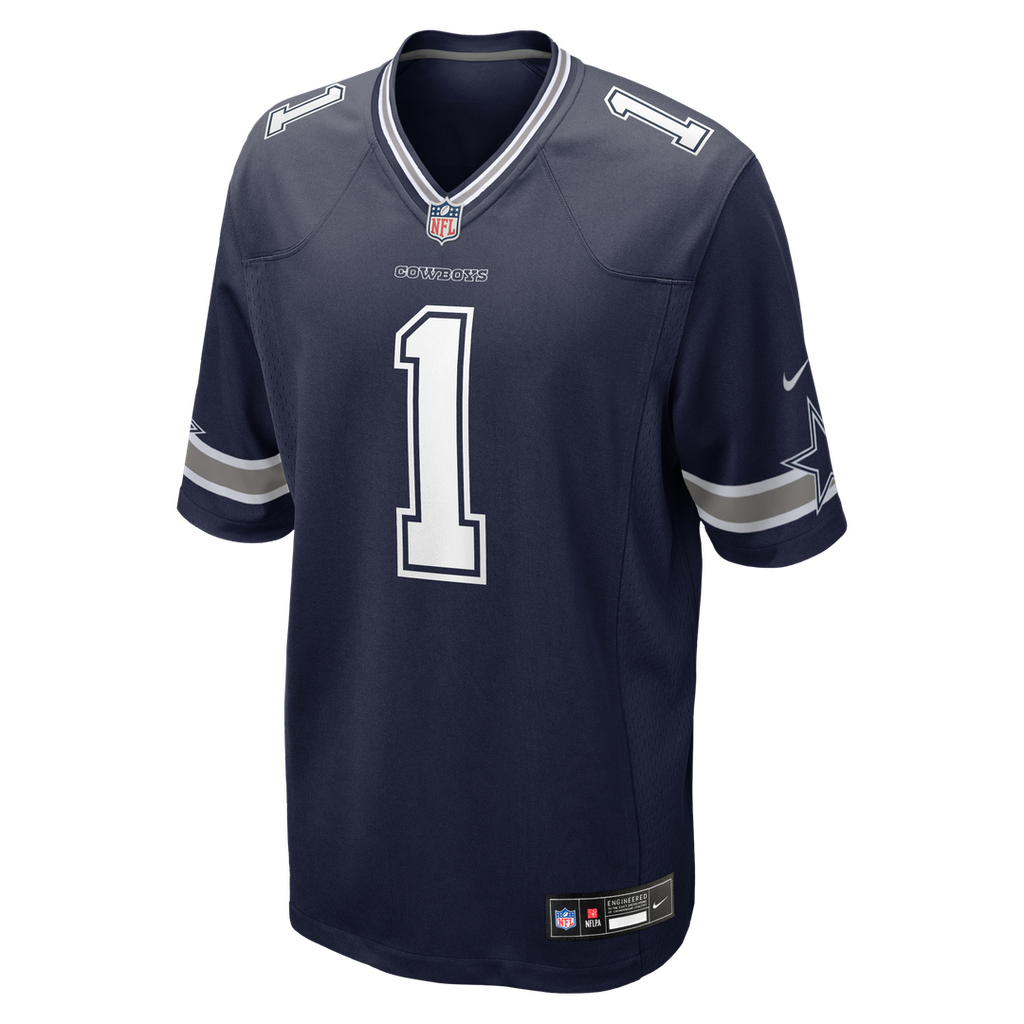 Men's Dallas Cowboys Number 1 Dad Nike Navy Game Jersey