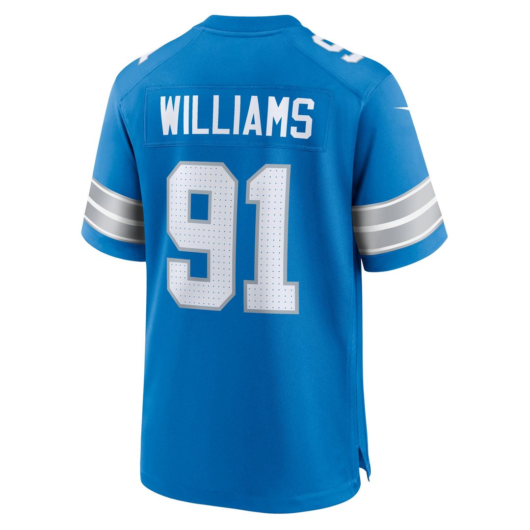 Men's Detroit Lions Tyleik Williams Nike Blue Team Game Jersey