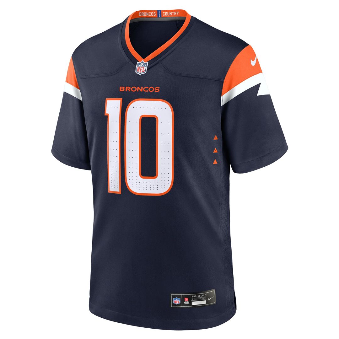Men's Denver Broncos Bo Nix Nike  Navy Alternate Game Jersey