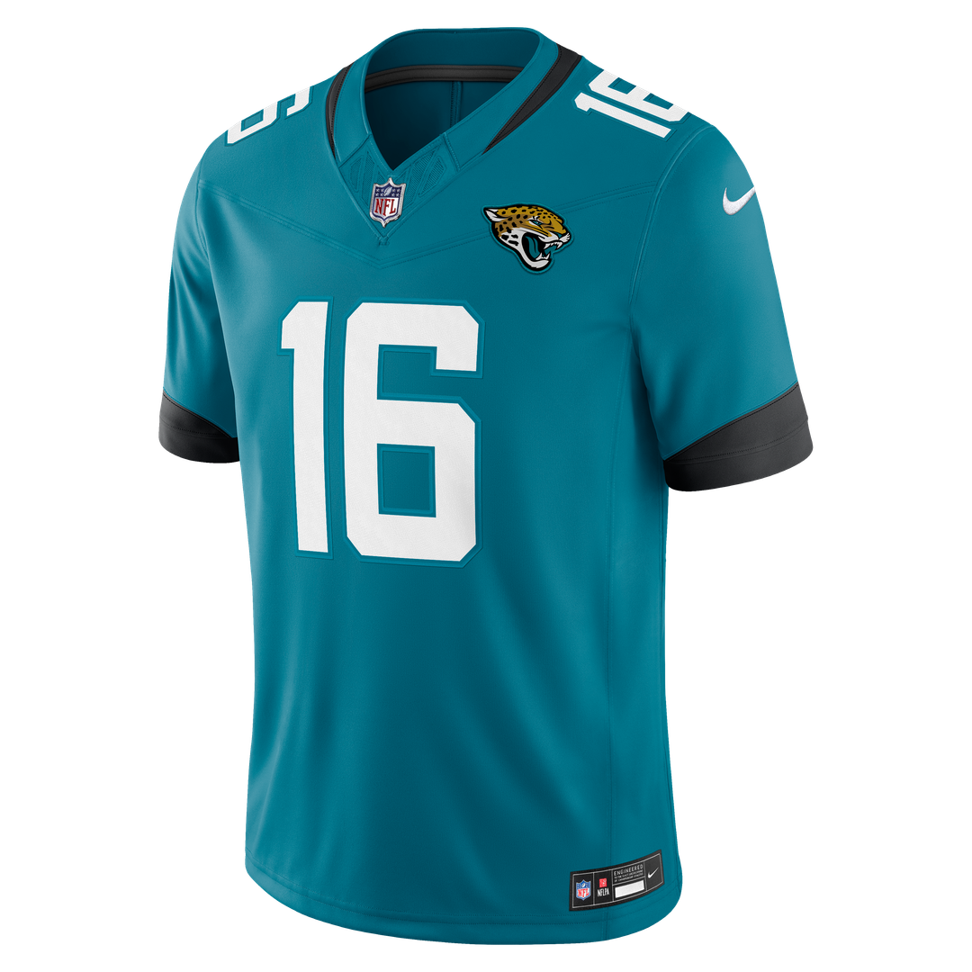 Men's Jacksonville Jaguars Trevor Lawrence Nike Teal Team Vapor F.U.S.E. Stitched Limited Jersey