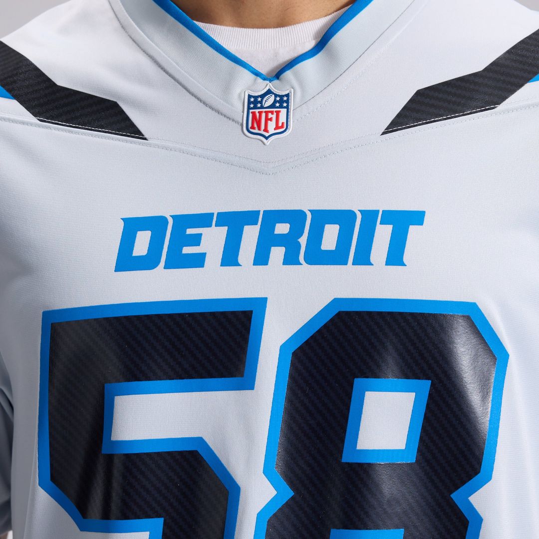 Men's Detroit Lions Penei Sewell Nike Silver 2026 Rivalries Collection Game Jersey