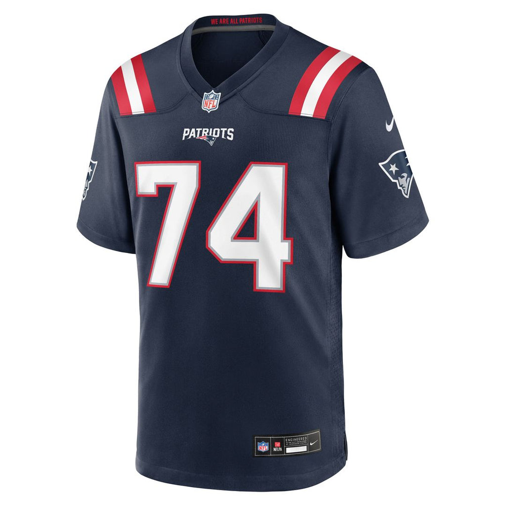 Men's New England Patriots Caleb Lomu Nike Navy Team Game Jersey