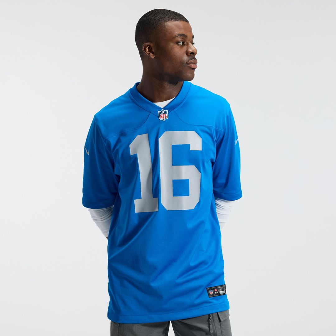 Men's Detroit Lions Jared Goff Nike  Blue Alternate Game Jersey