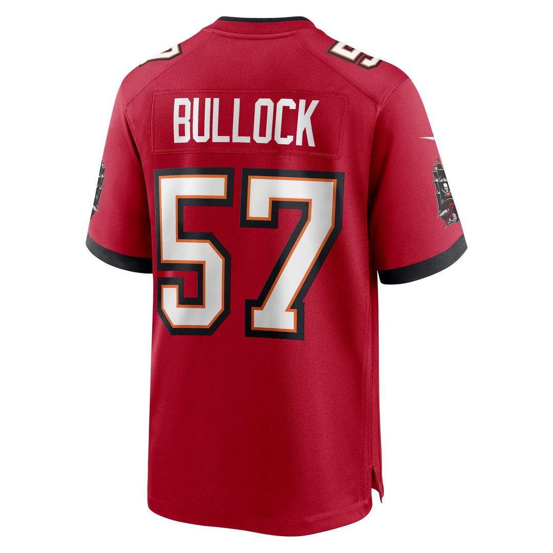 Men's Tampa Bay Buccaneers John Bullock Nike  Red Team Game Jersey