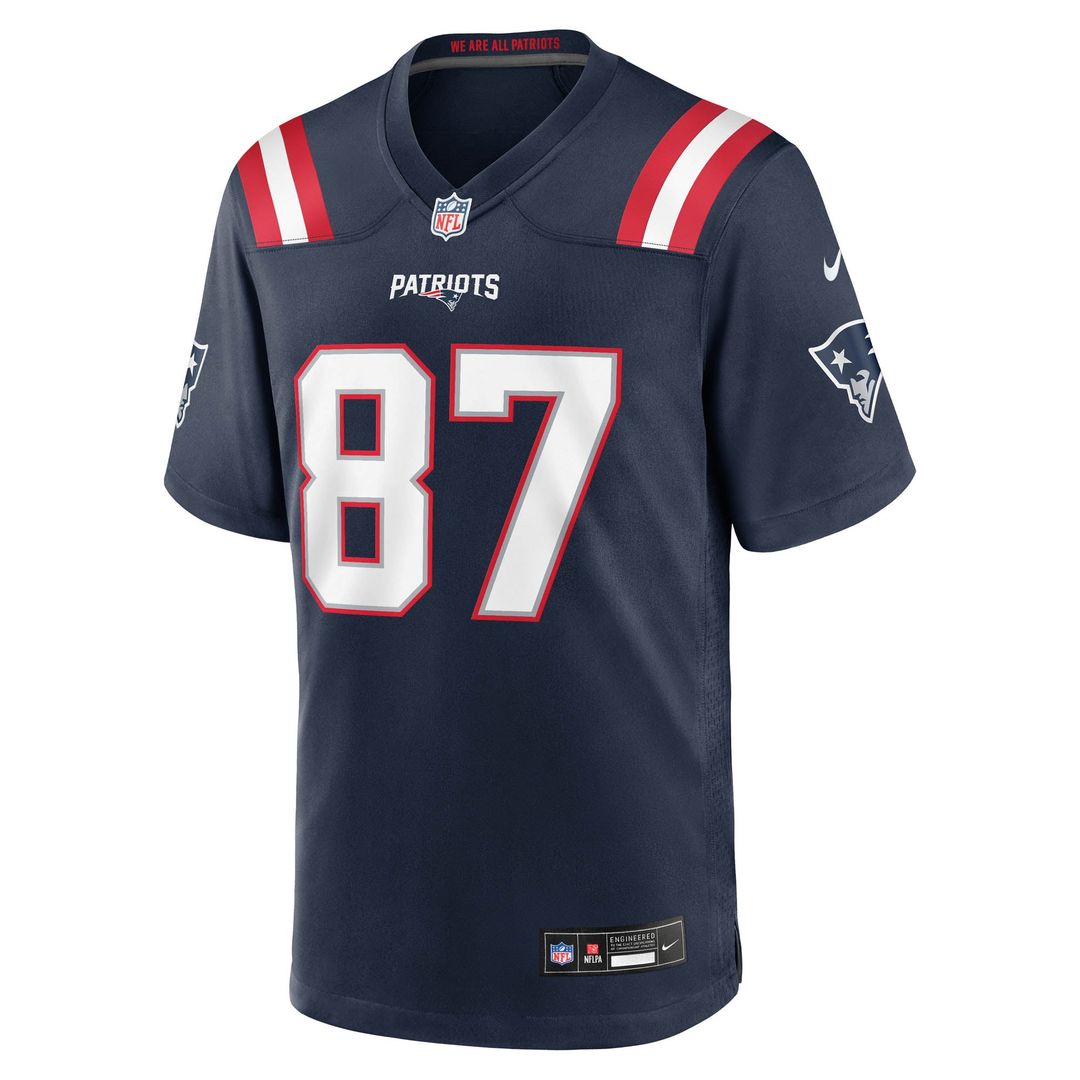 Men's New England Patriots Romeo Doubs Nike Navy Game Jersey