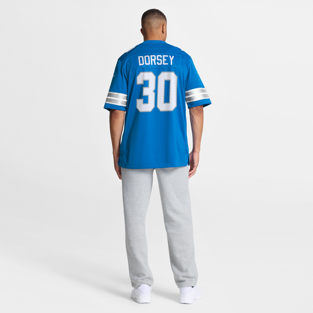 Men's Detroit Lions Khalil Dorsey Nike  Blue Team Game Jersey