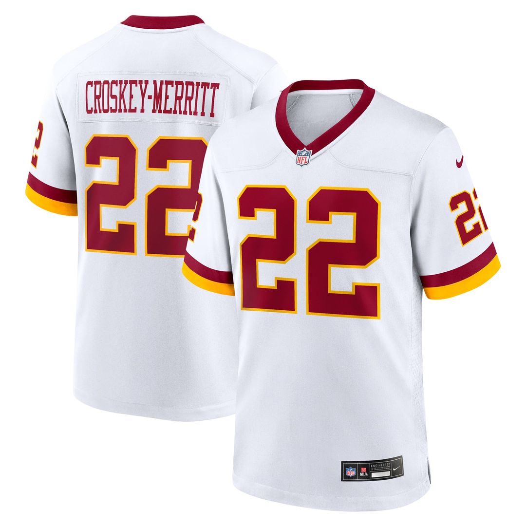 Men's Washington Commanders Jacory Croskey-Merritt Nike White Game Super Bowl Era Jersey