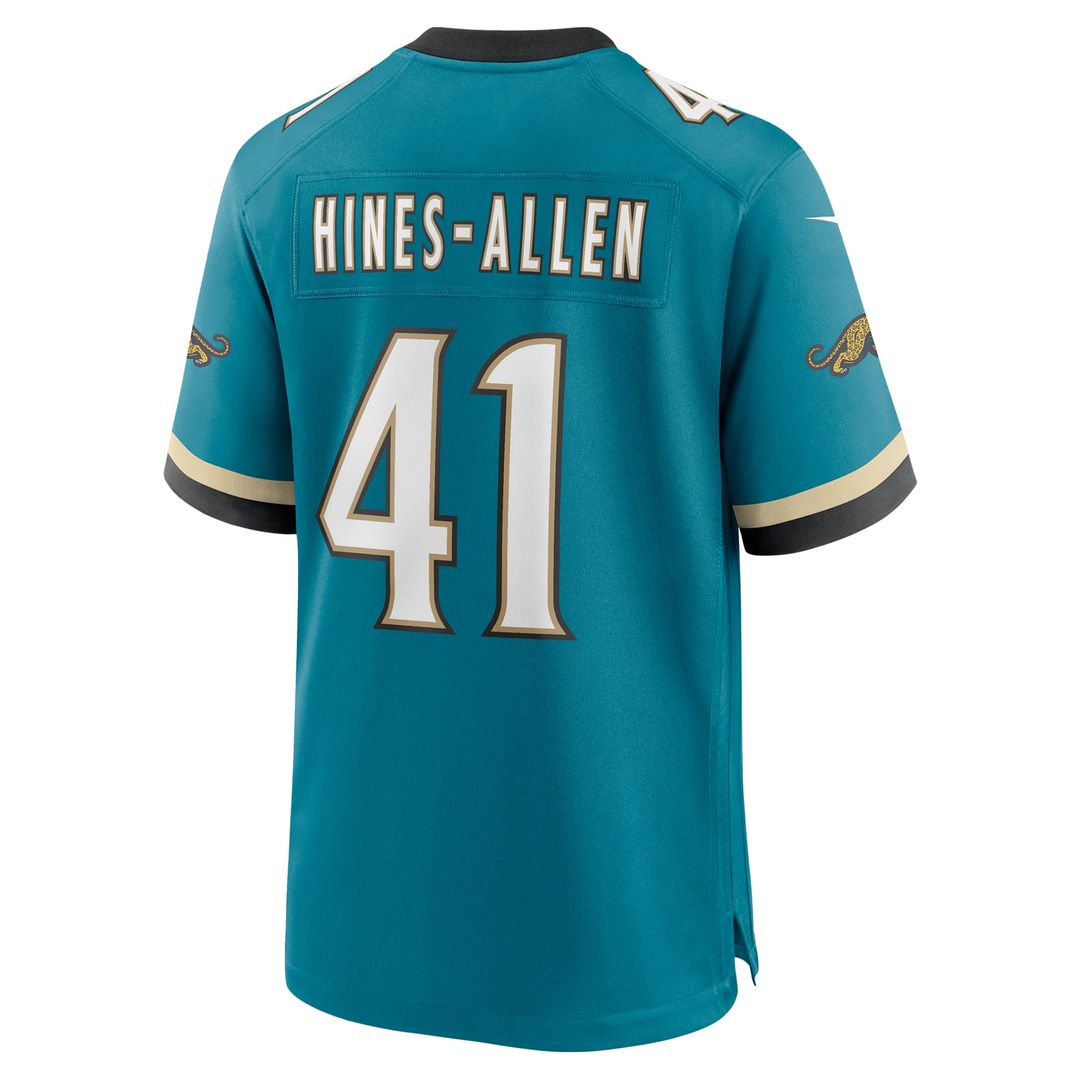 Men's Jacksonville Jaguars Josh Hines-Allen Nike Teal Prowler Throwback Player Game Jersey